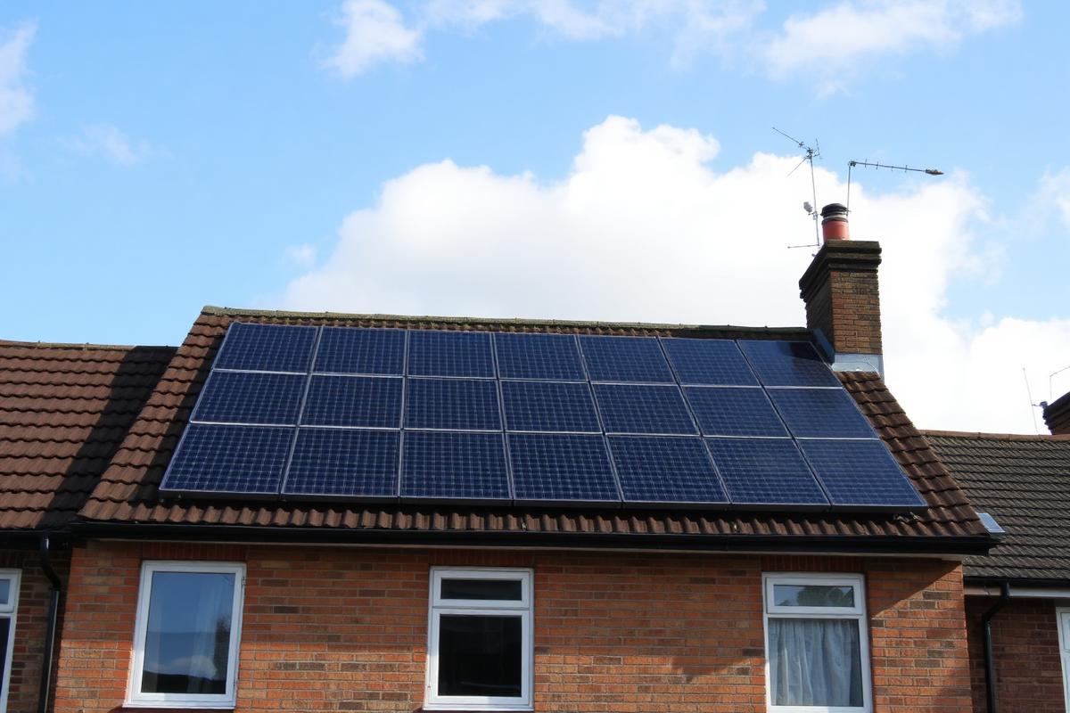 Solar panels fitted to the roof of a UK home