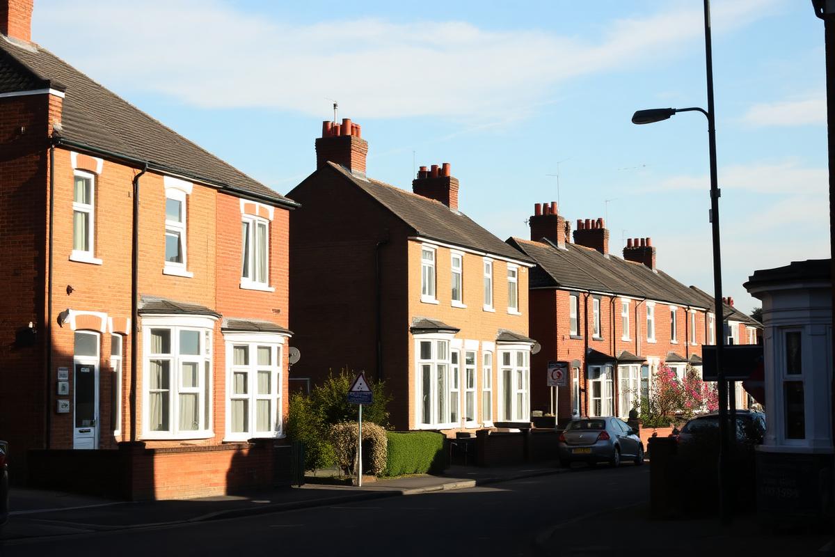 A street of typical UK homes